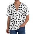 thumbnail image 1 of Cauagu Fish Bone Men's Short Sleeve Button Down Hawaiian Shirt for Men Bowling Shirts Casual Summer Beach Shirt,4X-Large, 1 of 6