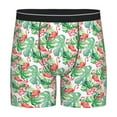 thumbnail image 1 of Cauagu Flamingo And Monstera Print Men's Boxer Briefs, Funny & Cute Underwear Elastic Waistband Briefs Ideal Gift for Men,1-Pack, 1 of 7