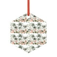 thumbnail image 1 of Cauagu Flamingo Palm Trees Pattern Acrylic Christmas Pendant,1-Pack Christmas Ornaments Xmas Tree Decor Christmas Décor with Ribbon Cute Tree Hanging for Party Favors-Hexagon, 1 of 7