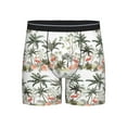 thumbnail image 1 of Cauagu Flamingo Palm Trees Print Men's Boxer Briefs, Funny & Cute Underwear Elastic Waistband Briefs Ideal Gift for Men,1-Pack, 1 of 7