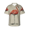 thumbnail image 1 of Cauagu Flamingo Sitting On Chair Print Hawaiian Shirt for Men,Casual Short Sleeve Button Down Shirts Summer Beach Men's Regular-Fit Short-Sleeve Print Shirt -XX-Large, 1 of 6