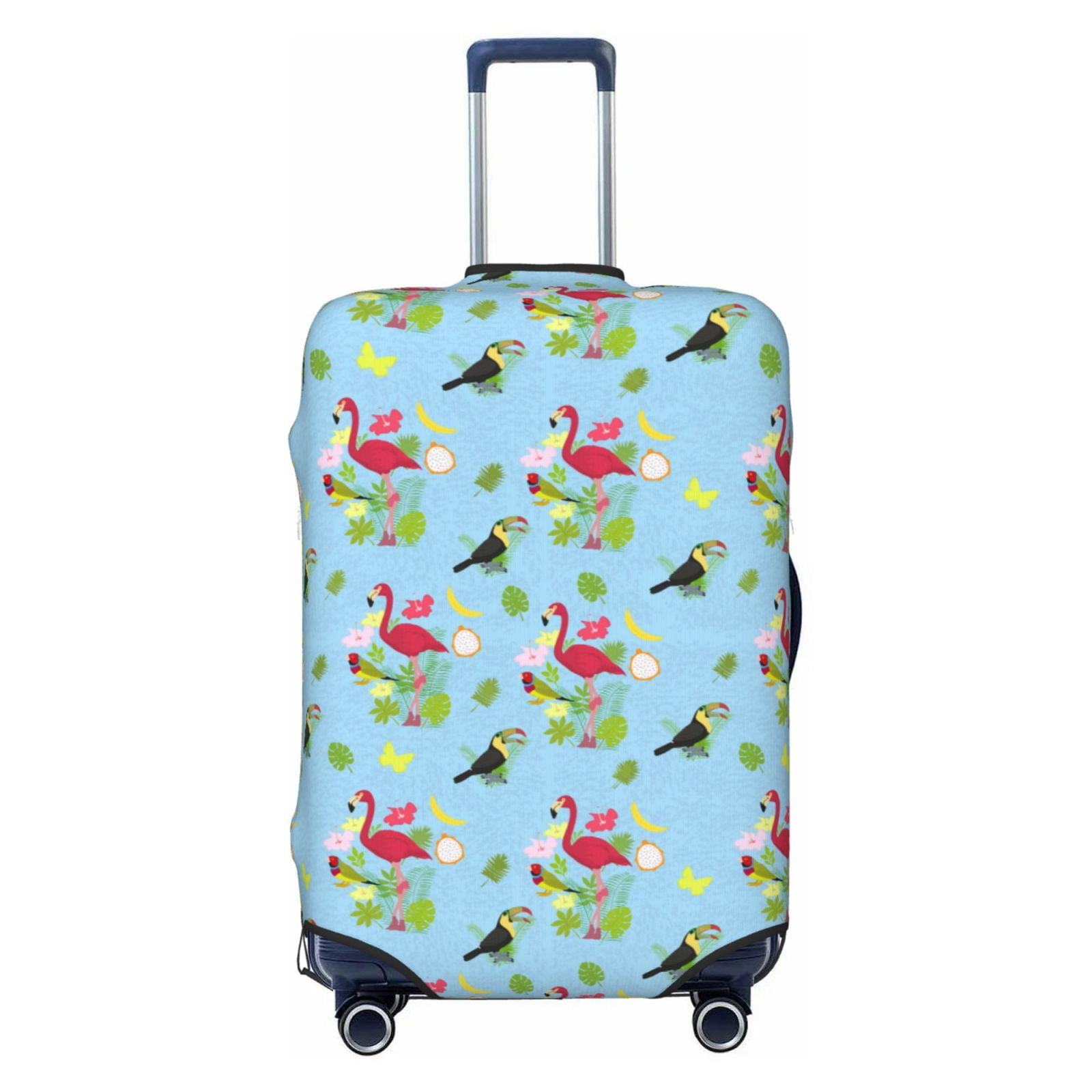Flamingo Stripe Hawaiian Tropical Pattern Print Luggage Cover Protector
