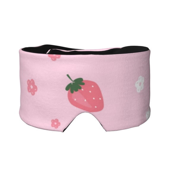 Cauagu Floral Strawberr Print Blocking Sleep Eye Masks- Blackout Sleep Mask Sleep Eye Masks for Men Women Adjustable Eye Cover Mask for Side Sleeper Travel Airplane