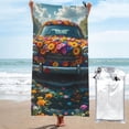 thumbnail image 1 of Cauagu Flower Covered Vintage Car Print Extra Large Bath Towels 1 Pack, Quick Drying Towels Highly Absorbent Bath Towel for for Body Sport Yoga SPA & Fitness-31.5"x63", 1 of 8