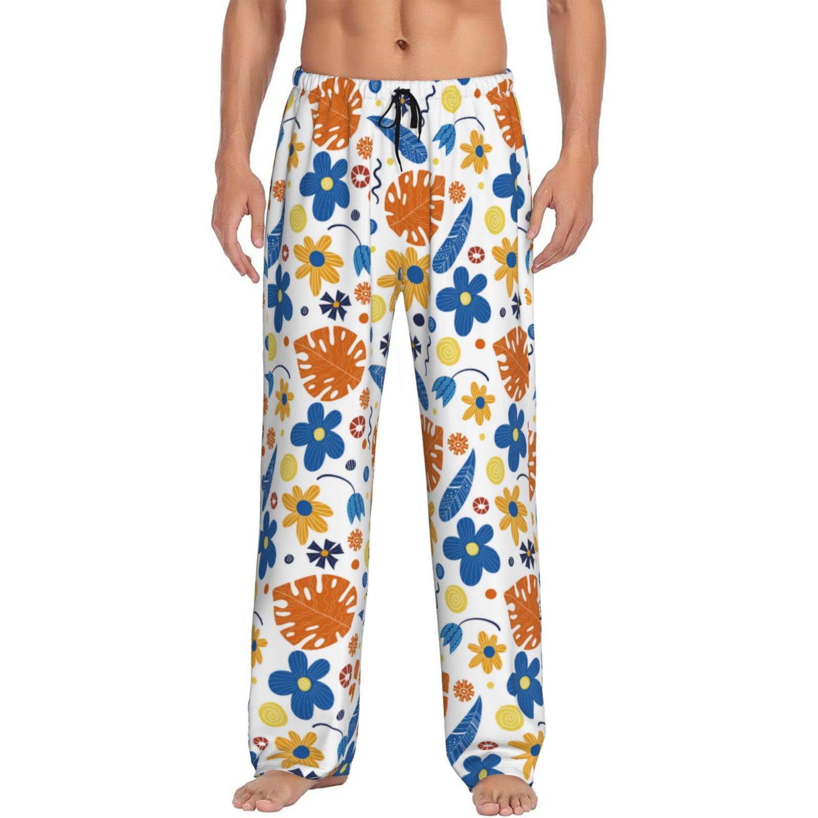 Cauagu Flower Mens Pajama Pants Sleep & Lounge Pants,PJ Bottoms with