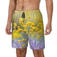 thumbnail image 1 of Cauagu Flowers And Butterflies Print Mens Swim Trunks Quick Dry Board Shorts Swim Shorts with Compression Liner Bathing Suits-X-Large, 1 of 6