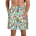 thumbnail image 1 of Cauagu Flowers and Cactus Print Men's Swim Trunks,Hawaiian Bathing Suit Swimsuits Beach Shorts with Pockets for Men Quick Dry Swimming Board Shorts-Large, 1 of 6