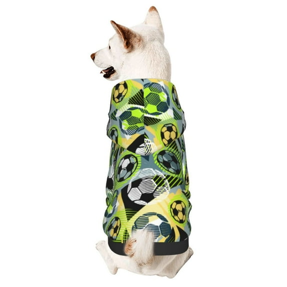 Cauagu Football Doodle Pattern Winter Pet Hoodie Sweatshirts- Dog Hoodie Sweater with Leash Hole - Cute Dog Hoodie - Pet Clothes Puppy Cat Custume -X-Large