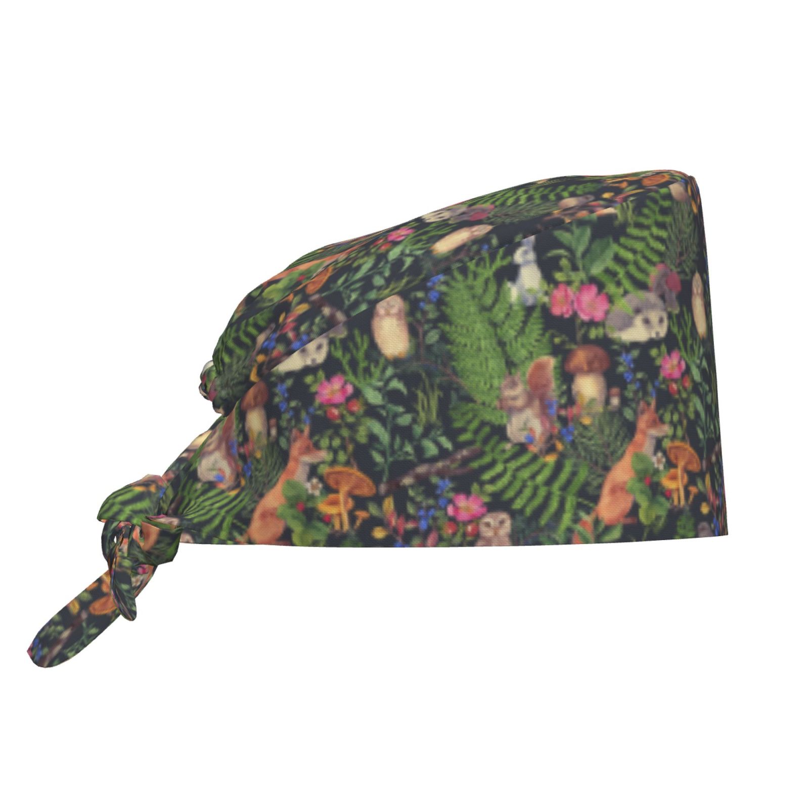 Niaocpwy 2-Pack Adjustable Scrub Caps For Women With Ponytail Hole - Floral Print, One Size