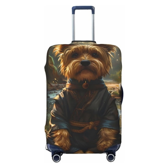 Cauagu Forest Creek Cute Dog Print Travel Luggage Cover,Travel Dust-proof Suitcase Cover Softside Suitcase Protector for 18-32inch,Not Included Suitcase