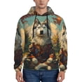 thumbnail image 1 of Cauagu Forest Maple Leaf Husky for Men's Pullover Hooded Sweatshirt Athletic Casual Hoodie Aautumn Hoodie Sweatshirt for Men Pullover Casual Hooded Sweatshirt-Small, 1 of 7