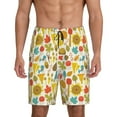 thumbnail image 1 of Cauagu Forest Mushrooms Print Pajama Bottoms for Men Sleep Pajama Shorts Elastic Waistband Sleep Pajama Short Men's PJ Shorts -Large, 1 of 6