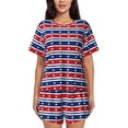 thumbnail image 1 of Cauagu Fourth Of July for Women's Round Neck Pajama Set,Short-Sleeved Pajamas Soft Sleepwear Set Summer Pajamas Set Lounge Sets 2-Piece Pj-XX-Large, 1 of 6
