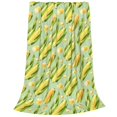 Cauagu Fresh Sweet Corn Pattern Flannel Bed Blankets,Fleece Blanket