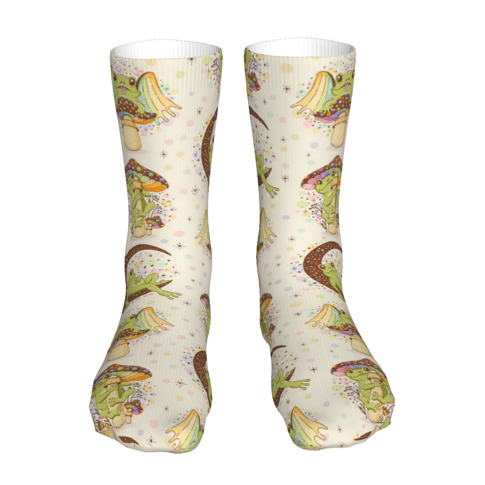 Cauagu Frogs Pattern Fun Novelty Crew Socks,Casual Athletic Socks ...