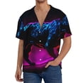 thumbnail image 1 of Cauagu Futuristic Purple Panther A、 Men's Short Sleeve Button Down Hawaiian Shirt for Men Bowling Shirts Casual Summer Beach Shirt,Medium, 1 of 6