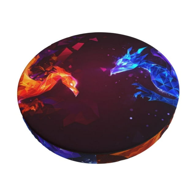 Cauagu Futuristic Red And Blue Bird Print Round Stool Covers,Seat