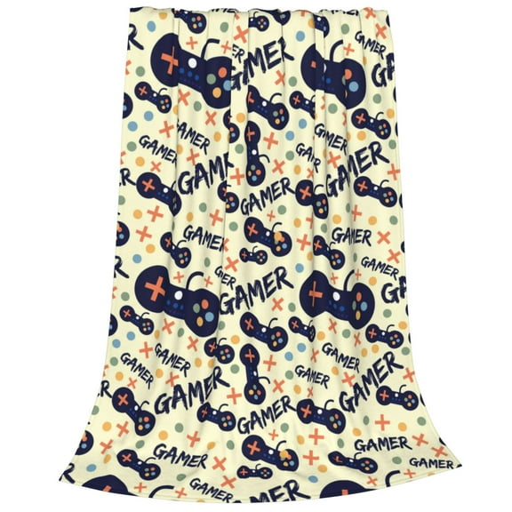 Cauagu Game Controller Pattern Flannel Bed Blankets,Fleece Blanket Comfortable Air Conditioning Blanket for Sofa Bed Travel Couch & Living Room -40"x30"