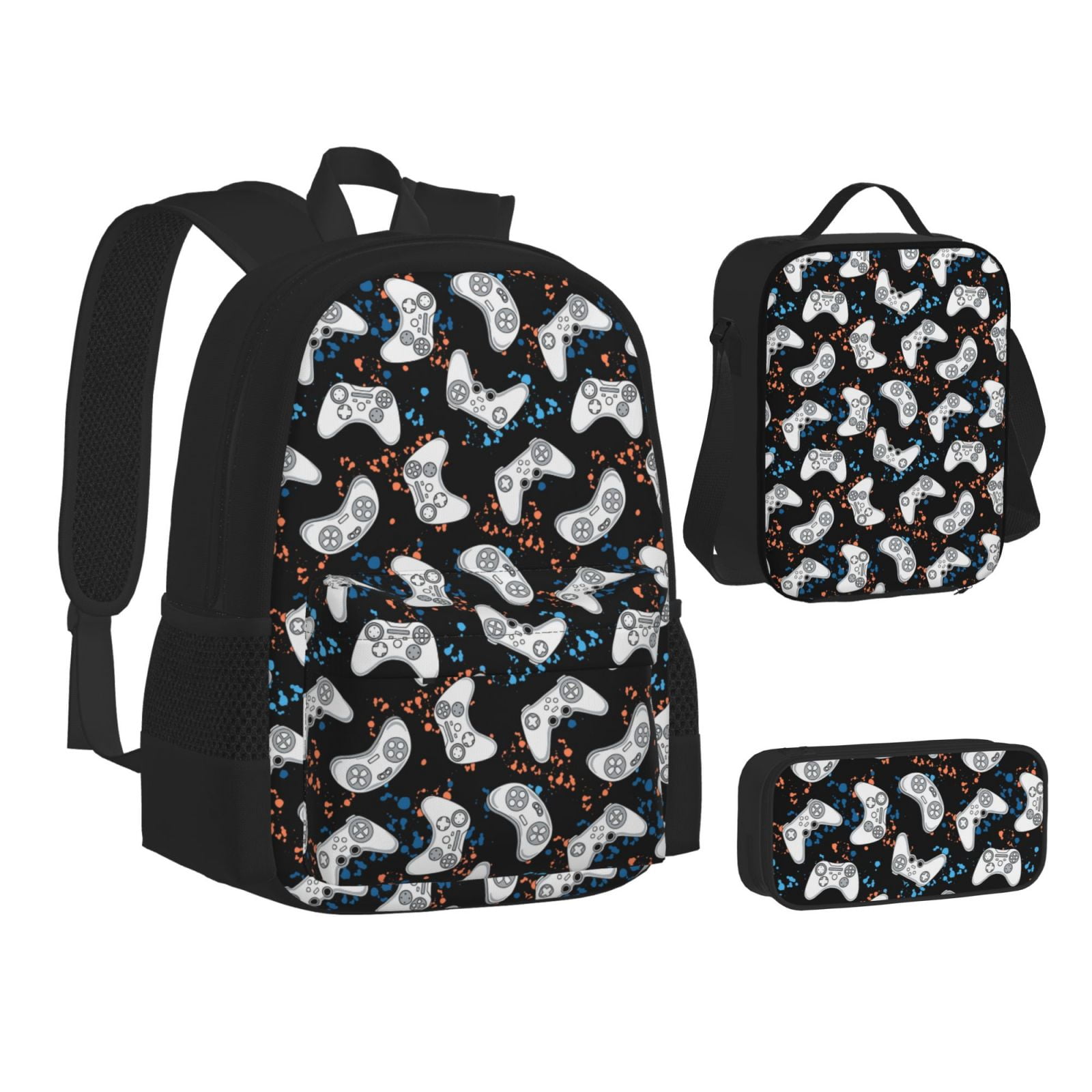 Cauagu Game for Teen Casual Laptop Backpack, Lunch Bag/Pencil Bag