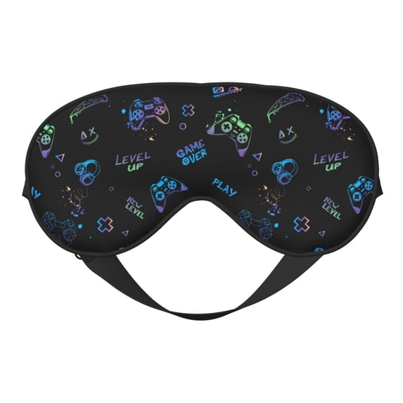Cauagu Gamepads Print Sleep Eye Mask, Blindfold Eye Sleep Shade Cover with Elastic Strap/Headband Eye Cover Eyeshade for Night Sleeping/Travel Nap