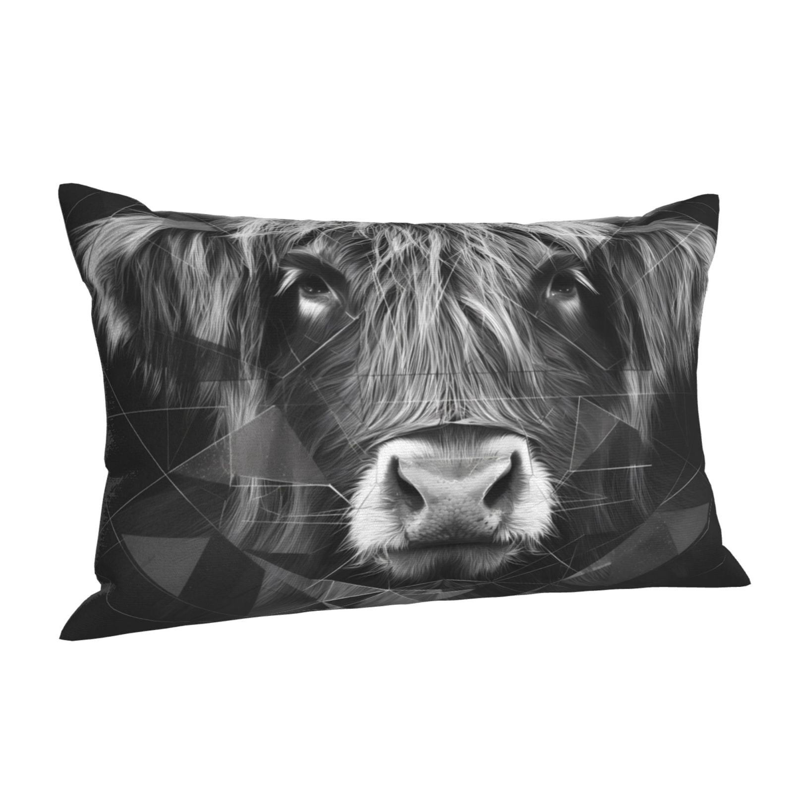 Cauagu Geometric Bull Design Print Pillow Covers with Envelope Closure