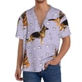 thumbnail image 1 of Cauagu German Shepherd Dog Men's Short Sleeve Button Down Hawaiian Shirt for Men Bowling Shirts Casual Summer Beach Shirt,X-Large, 1 of 6