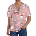 thumbnail image 1 of Cauagu Girl Rabbit Men's Short Sleeve Button Down Hawaiian Shirt for Men Bowling Shirts Casual Summer Beach Shirt,Medium, 1 of 6