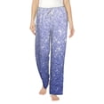 thumbnail image 1 of Cauagu Glittering Blue Purple Pajama Pants for Women Loose Fit Wide Leg Trouser Pants Casual Elastic Waist Drawstring Lounge Pants, 1 of 6