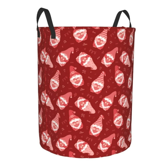 Cauagu Gnomes Holding Hearts for Laundry Basket,Collapsible Organizer Basket for Storage Bin Toy Bins Gift Baskets Bedroom Clothes Children Nursery Hamper -Small
