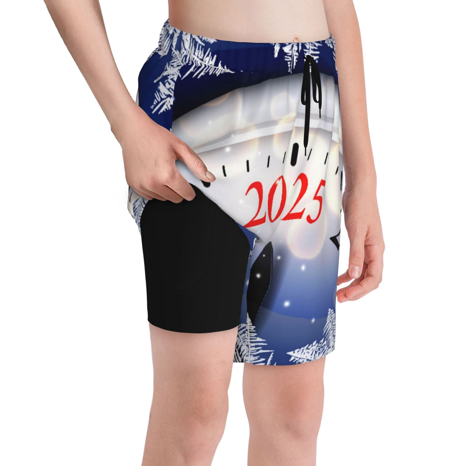 Cauagu Gold Glitter Shining In Light With 2025 Print Swim Trunks For Cauagu gold glitter shining in light with 2025 print swim trunks for