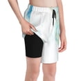 thumbnail image 1 of Cauagu Gold Lines Marble Watercolor Print Swim Trunks for Men,Youth Boys Swim Shorts Compression Liner Beach Shorts Boys' Swimming Shorts 7-20 Years Bathing Suit-Medium, 1 of 7