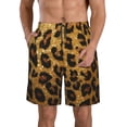 thumbnail image 1 of Cauagu Golden Leopard Glitter Print Men's Swim Trunks,Hawaiian Bathing Suit Swimsuits Beach Shorts with Pockets for Men Quick Dry Swimming Board Shorts-3X-Large, 1 of 6
