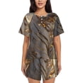 thumbnail image 1 of Cauagu Golden White Tiger for Women's Round Neck Pajama Set,Short-Sleeved Pajamas Soft Sleepwear Set Summer Pajamas Set Lounge Sets 2-Piece Pj-Small, 1 of 6