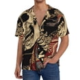 thumbnail image 1 of Cauagu Gothic Eastern Floral Skull Men's Short Sleeve Button Down Hawaiian Shirt for Men Bowling Shirts Casual Summer Beach Shirt,3X-Large, 1 of 6