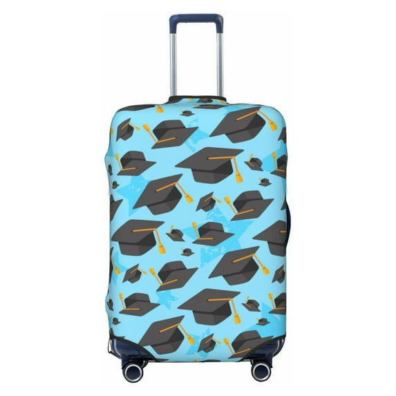 Cauagu Graduation Hats1 Print Travel Luggage Cover,Travel Dust-proof Suitcase Cover Softside Suitcase Protector for 18-32inch,Not Included Suitcase