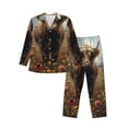 thumbnail image 1 of Cauagu Grassland Sunflower Cow Print Men's Long-Sleeve Pajama Set,Soft Button-Front 2Pjs for Men Long Sleeve Men’s Sleepwear-Medium, 1 of 7