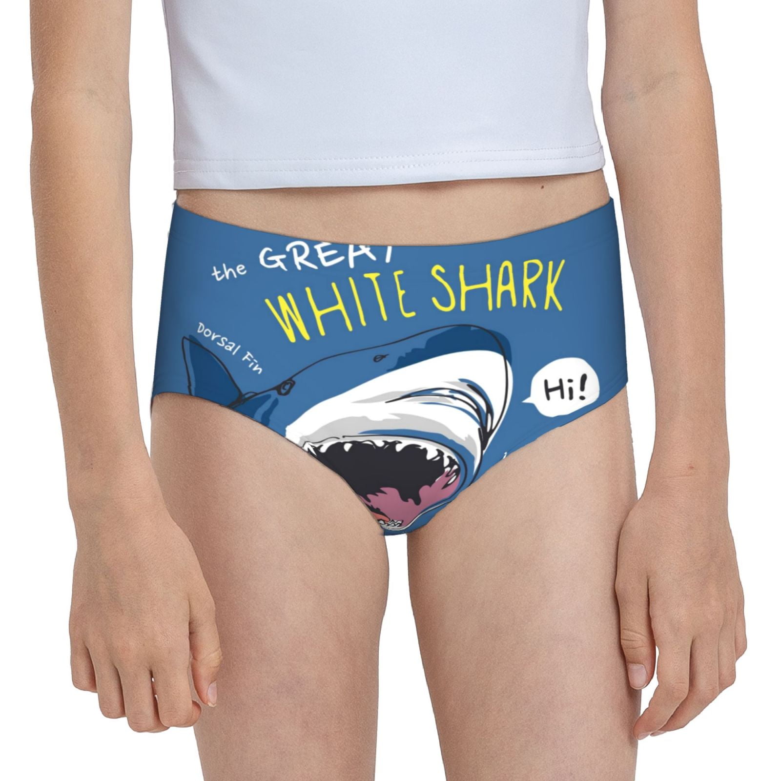 Cauagu Great White Shark Print Brief Underwear,Stretch Cotton Panties ...