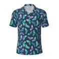 Cauagu Green Christmas Print Socks Print Men's Polo Shirts, Short