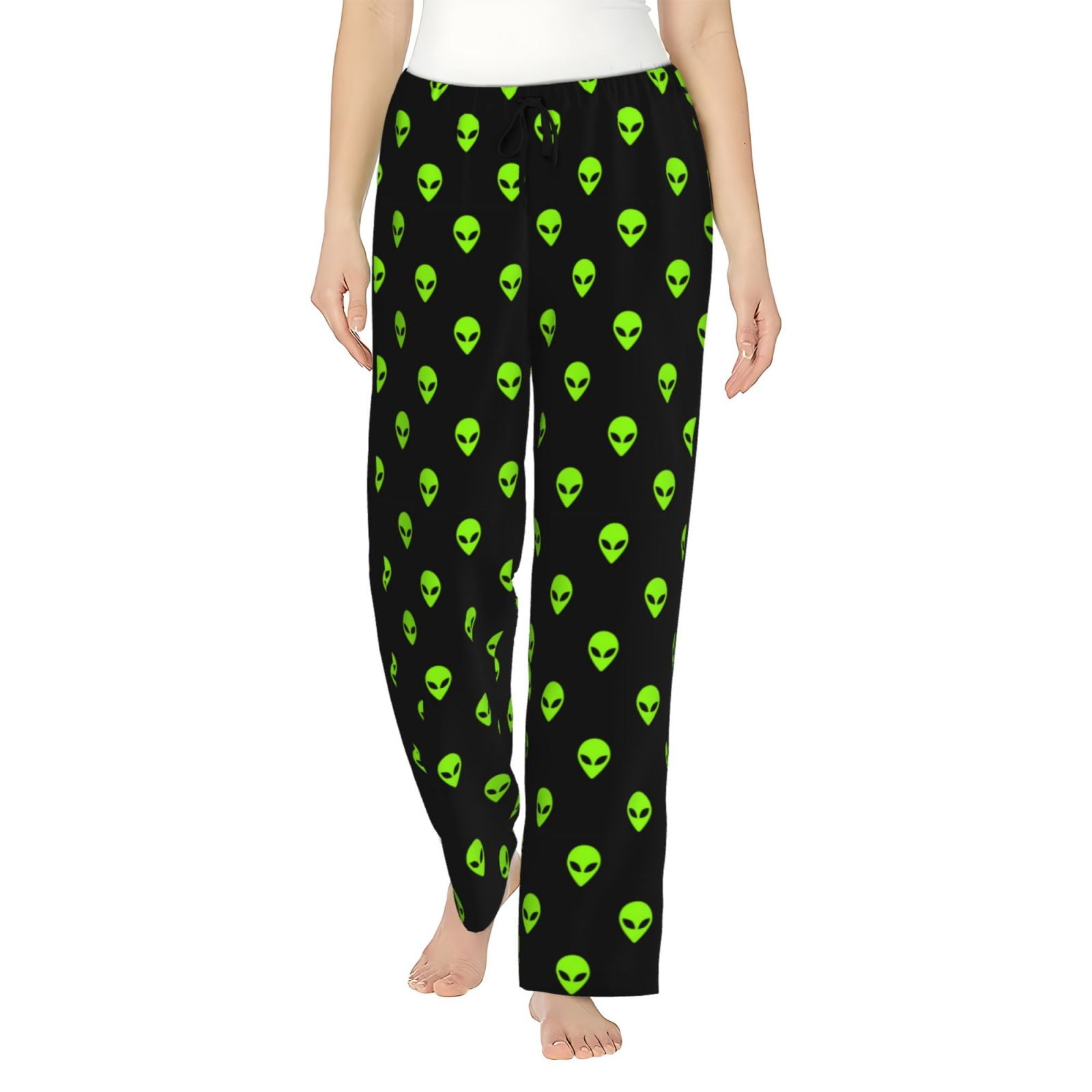 Cauagu Green Monster Pajama Pants for Women Loose Fit Wide Leg Trouser ...