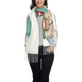 thumbnail image 1 of Cauagu Guomei doctor Print Women Wrap Shawl tassels Scarves Retro Scarf 77.6"X28.3", 1 of 8