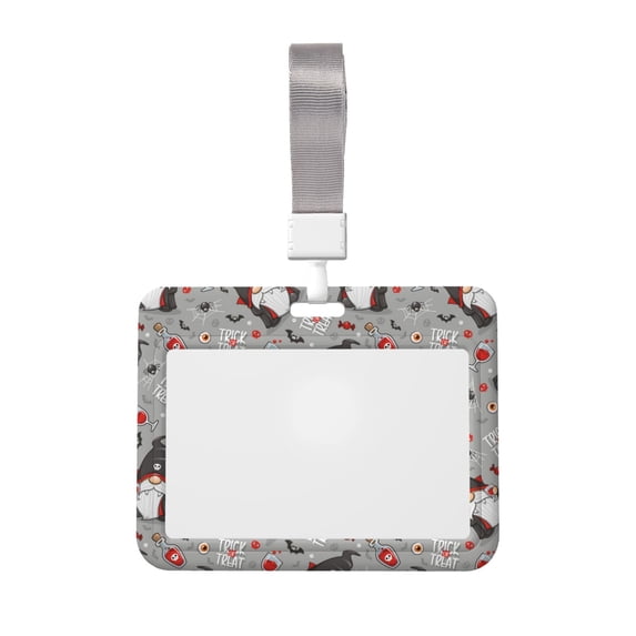 Cauagu Halloween Gnome for ID Badge Holder,Badge Holder with Windows Key Card Work Badge Sleeve for Office/ Factory/ID Credit Cards/Proximity Key Cards