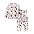 thumbnail image 1 of Cauagu Halloween Gnome Print Women's Long-Sleeve Pajamas Set Soft Pj Lounge Sets Button Down Sleepwear for Women 2 Piece Pjs Set with Long Pants-Large, 1 of 7