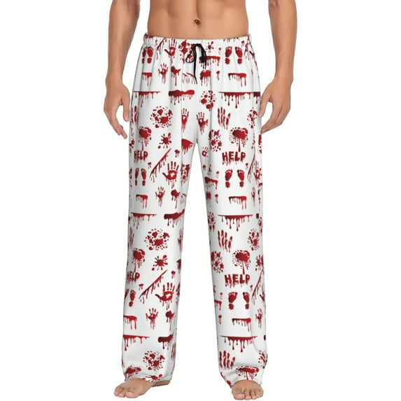Cauagu Halloween Mens Pajama Pants Sleep & Lounge Pants,PJ Bottoms with Pockets-Small