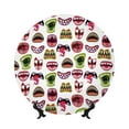 thumbnail image 1 of Cauagu Halloween Mouth Print Bone China Decorative Plate, Wall Mount Plate Holiday Decor Decorative Ceramic Plates with Stand Elegant Household Plates Decorative-10in, 1 of 6