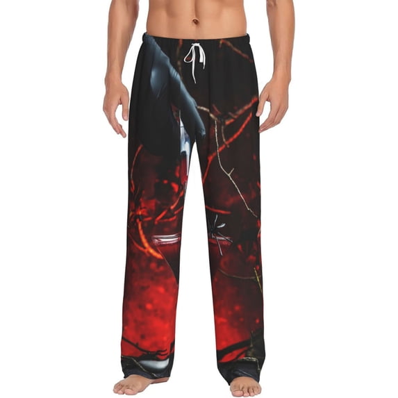 Cauagu Halloween Vampire Party Mens Pajama Pants Sleep & Lounge Pants,PJ Bottoms with Pockets-Large