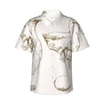 thumbnail image 1 of Cauagu Hand Drawn Goose Print Hawaiian Shirt for Men,Casual Short Sleeve Button Down Shirts Summer Beach Men's Regular-Fit Short-Sleeve Print Shirt -Medium, 1 of 6