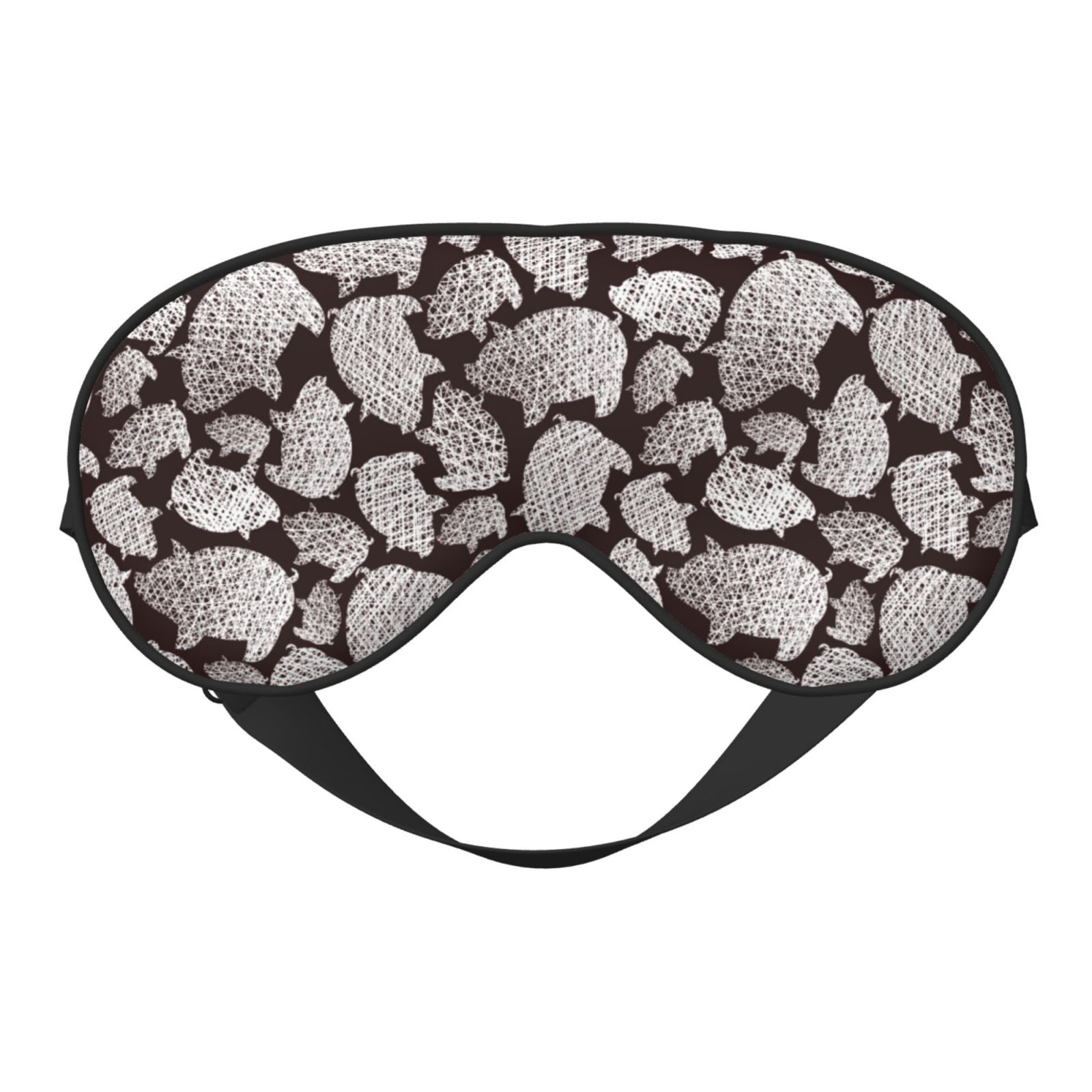 Cauagu Hand Drawn Pig Print Sleep Eye Mask, Blindfold Eye Sleep Shade