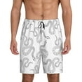 thumbnail image 1 of Cauagu Hand Drawn Snake Print Pajama Bottoms for Men Sleep Pajama Shorts Elastic Waistband Sleep Pajama Short Men's PJ Shorts -Large, 1 of 6
