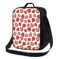 thumbnail image 1 of Cauagu Hand Drawn Strawberry Insulated Lunch Bag - Reusable Lunch Box Thickened Thermal Leakproof Lunch Tote Bag for Adult Office/Travel Picnic, 1 of 1