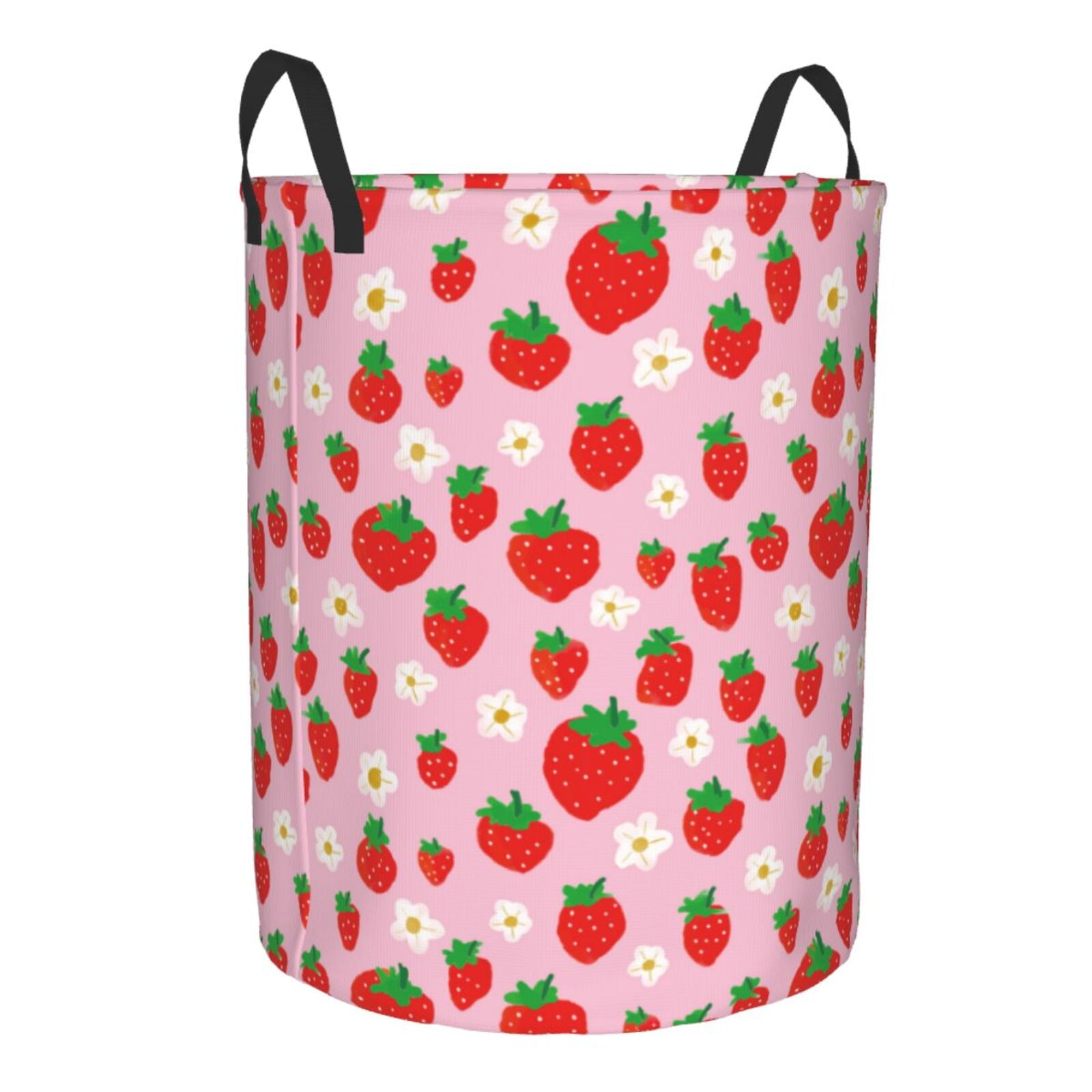Cauagu Hand Drawn Strawberry for Laundry Basket,Collapsible Organizer